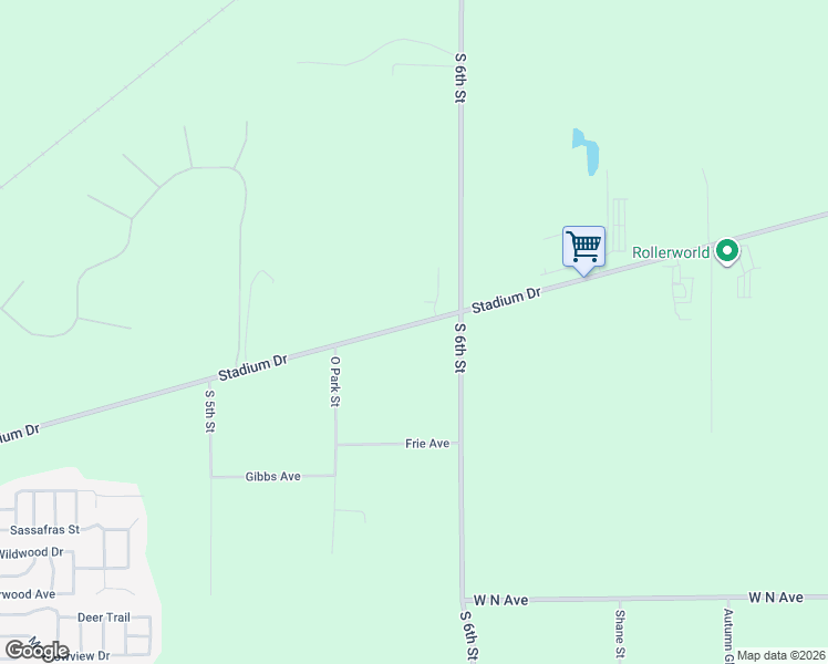 map of restaurants, bars, coffee shops, grocery stores, and more near 8066 Stadium Drive in Kalamazoo