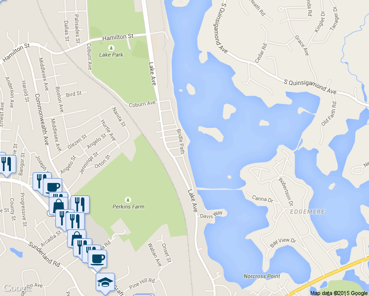 map of restaurants, bars, coffee shops, grocery stores, and more near 344 Bridle Path in Worcester