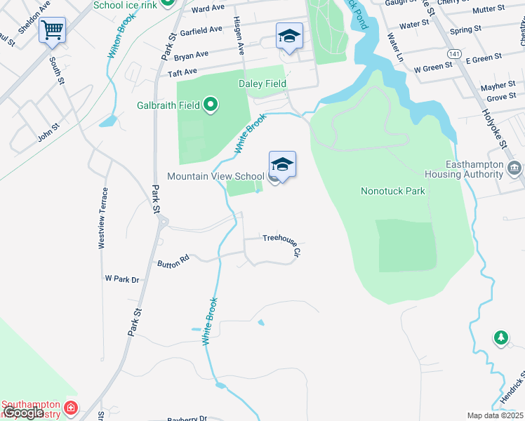 map of restaurants, bars, coffee shops, grocery stores, and more near 200 Park Street in Easthampton