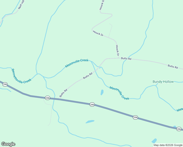 map of restaurants, bars, coffee shops, grocery stores, and more near Butts Road in Bainbridge