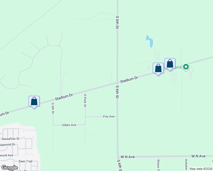 map of restaurants, bars, coffee shops, grocery stores, and more near 8066 Stadium Drive in Kalamazoo