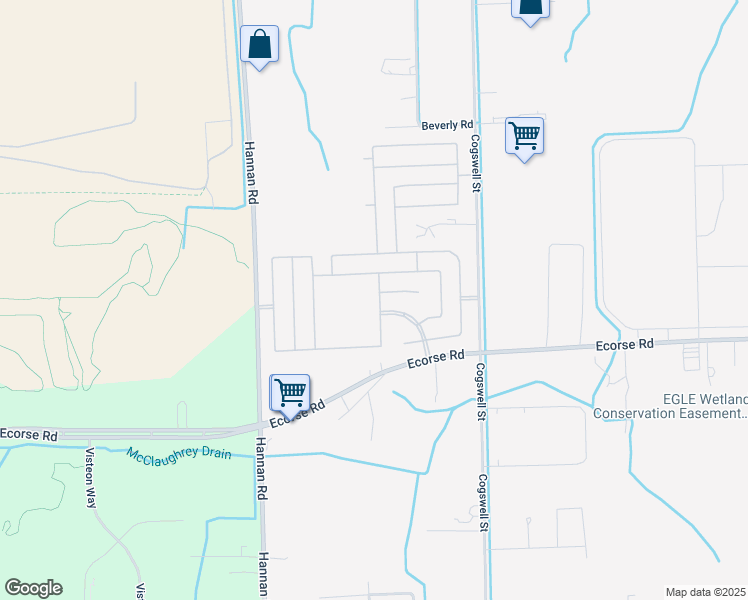 map of restaurants, bars, coffee shops, grocery stores, and more near 7010 Shawnee Drive in Romulus