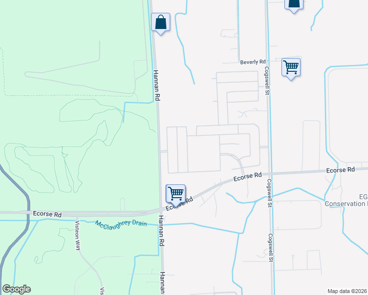 map of restaurants, bars, coffee shops, grocery stores, and more near 6982 Canyon Drive in Romulus