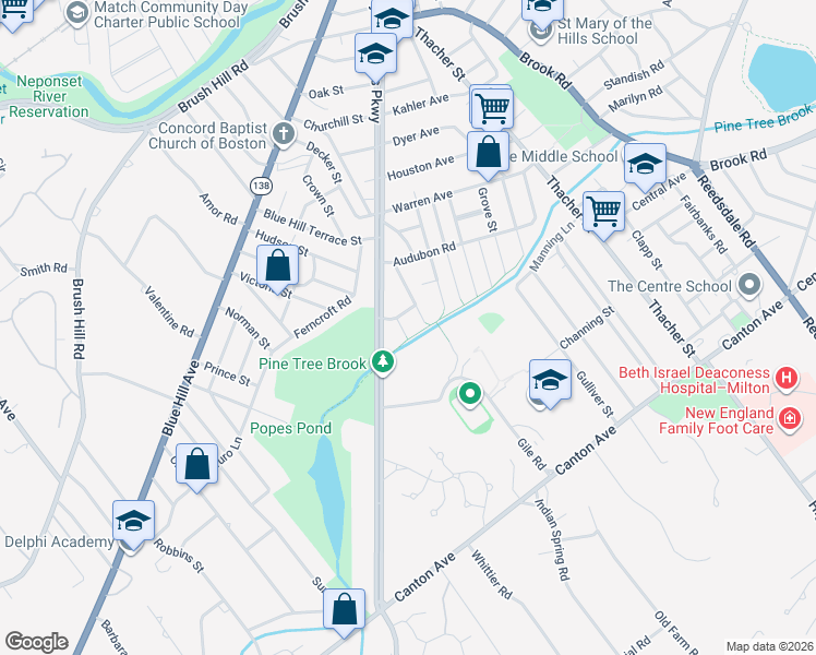 map of restaurants, bars, coffee shops, grocery stores, and more near 10 Parkway Crescent in Milton
