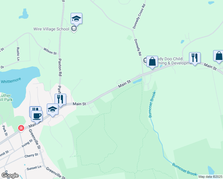map of restaurants, bars, coffee shops, grocery stores, and more near 367 Main Street in Spencer