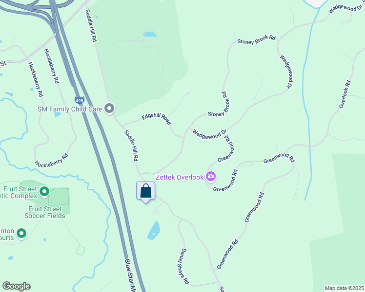 map of restaurants, bars, coffee shops, grocery stores, and more near 21 Stoney Brook Road in Hopkinton