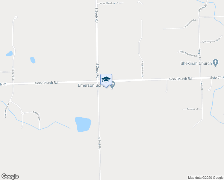 map of restaurants, bars, coffee shops, grocery stores, and more near 5425 Scio Church Road in Ann Arbor
