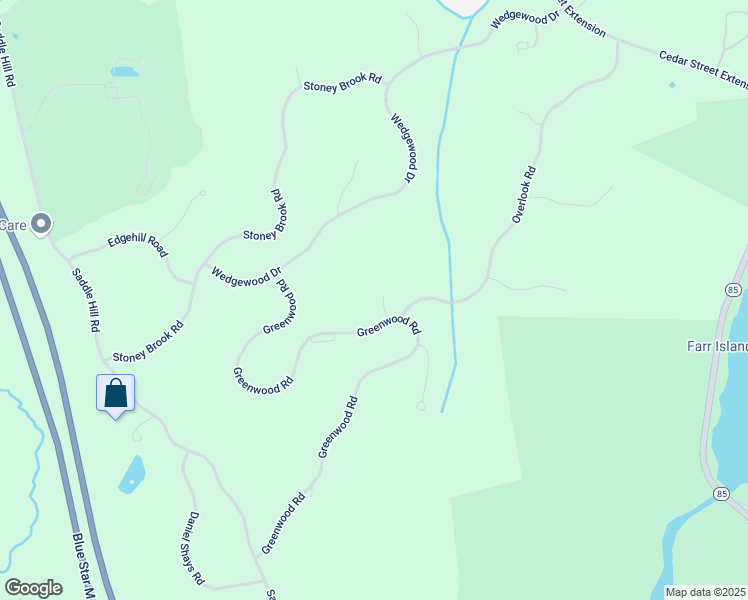 map of restaurants, bars, coffee shops, grocery stores, and more near 42 Greenwood Road in Hopkinton