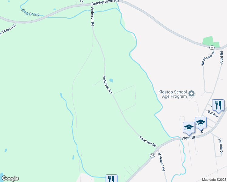 map of restaurants, bars, coffee shops, grocery stores, and more near 3 Desantis Drive in Ware