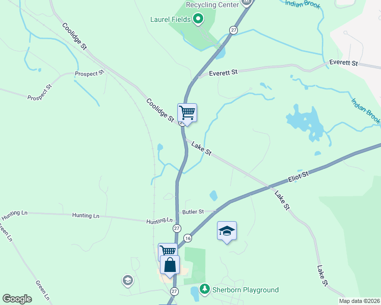 map of restaurants, bars, coffee shops, grocery stores, and more near 86 North Main Street in Sherborn