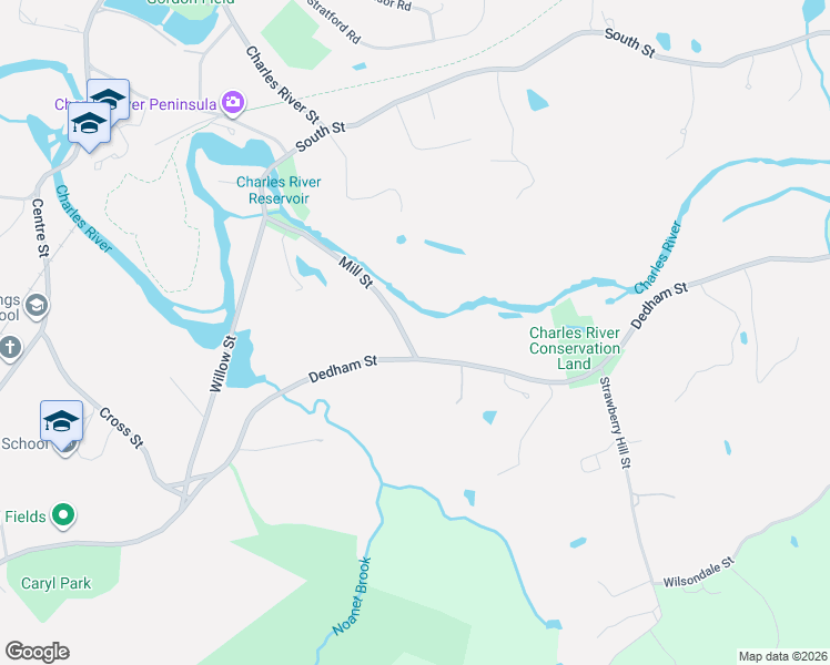 map of restaurants, bars, coffee shops, grocery stores, and more near 1 Mill Street in Dover