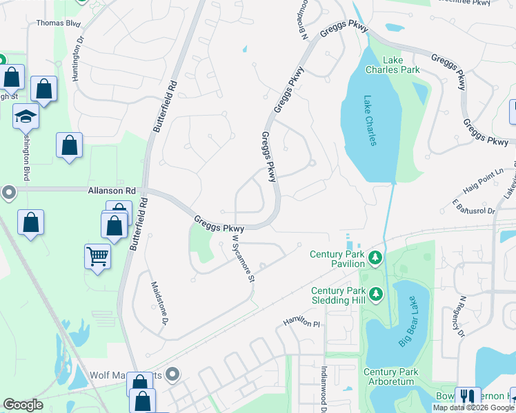 map of restaurants, bars, coffee shops, grocery stores, and more near 248 Camargo Court in Vernon Hills