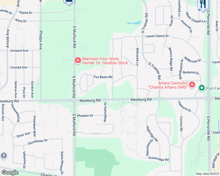 map of restaurants, bars, coffee shops, grocery stores, and more near 1491 Stony Creek Way in Rockford