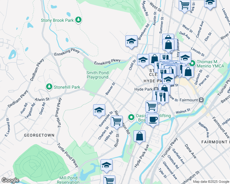 map of restaurants, bars, coffee shops, grocery stores, and more near 144 Beaver Street in Boston