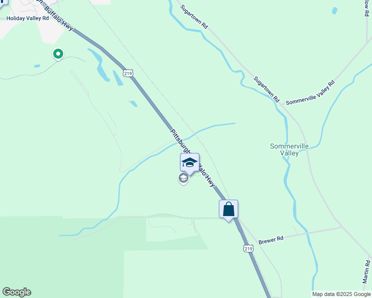 map of restaurants, bars, coffee shops, grocery stores, and more near 5873 U.S. 219 in Great Valley