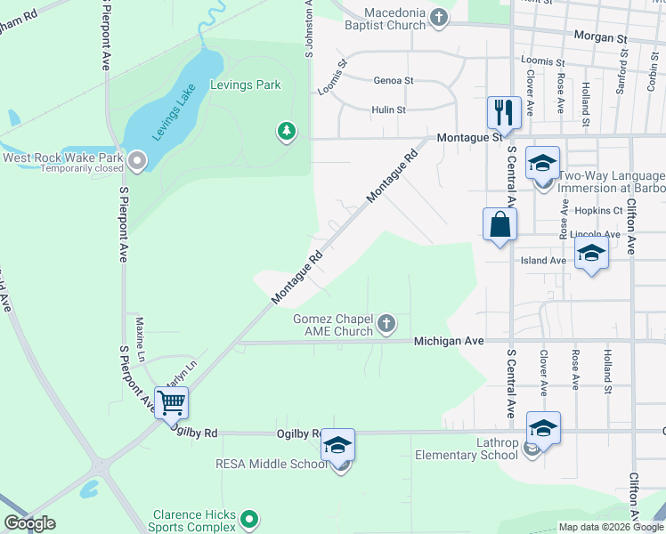 map of restaurants, bars, coffee shops, grocery stores, and more near in Rockford