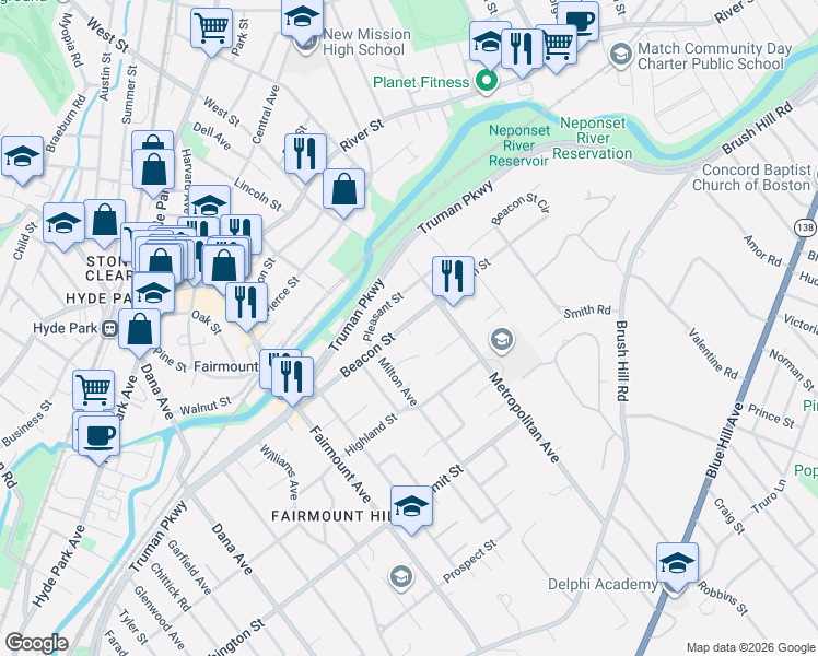map of restaurants, bars, coffee shops, grocery stores, and more near 89 Beacon Street in Boston