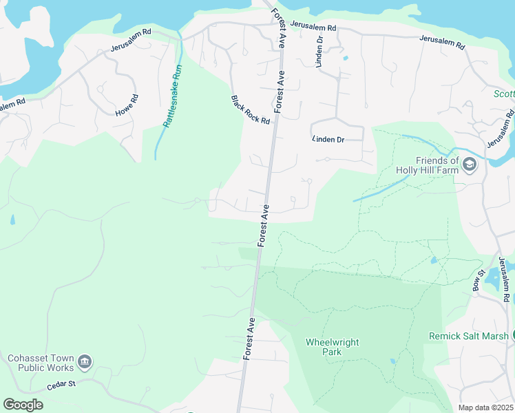 map of restaurants, bars, coffee shops, grocery stores, and more near 234 Forest Avenue in Cohasset