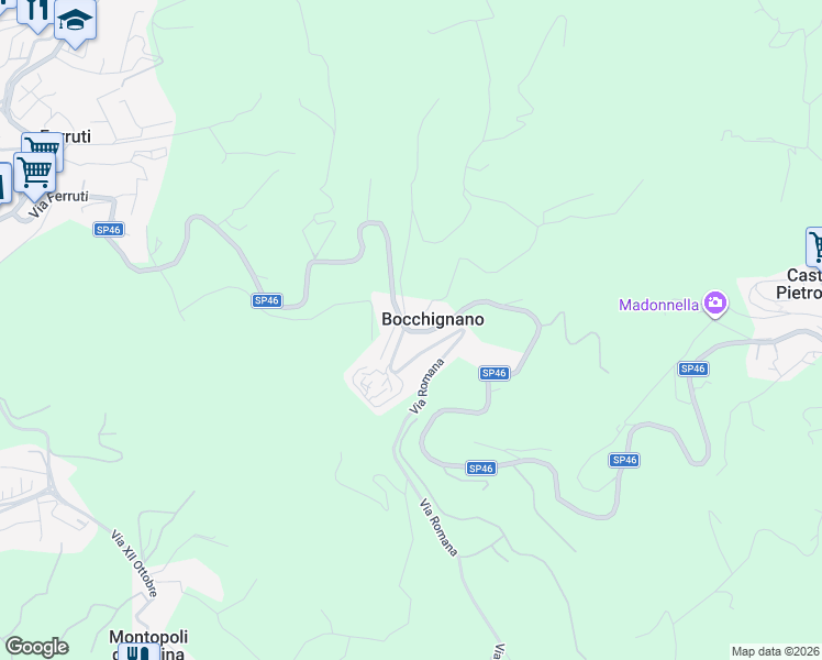 map of restaurants, bars, coffee shops, grocery stores, and more near 5 Via Casalina in Bocchignano