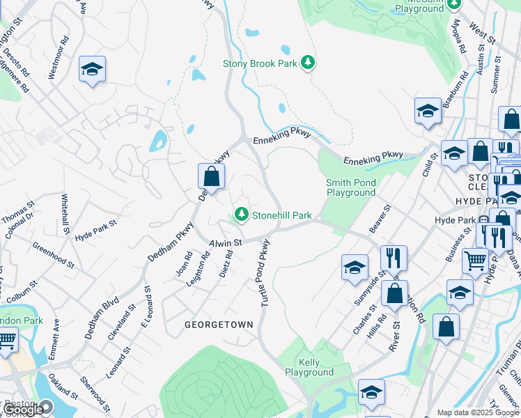 map of restaurants, bars, coffee shops, grocery stores, and more near 29 Kovey Road in Boston