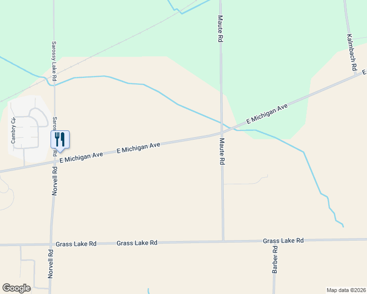 map of restaurants, bars, coffee shops, grocery stores, and more near 12815 East Michigan Avenue in Grass Lake