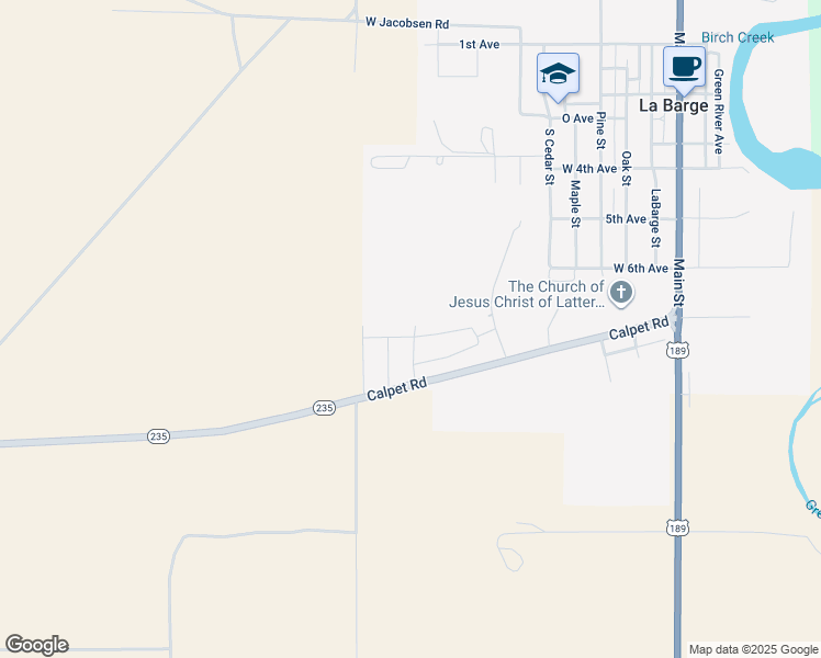 map of restaurants, bars, coffee shops, grocery stores, and more near 1101-1195 West 8th Avenue in La Barge
