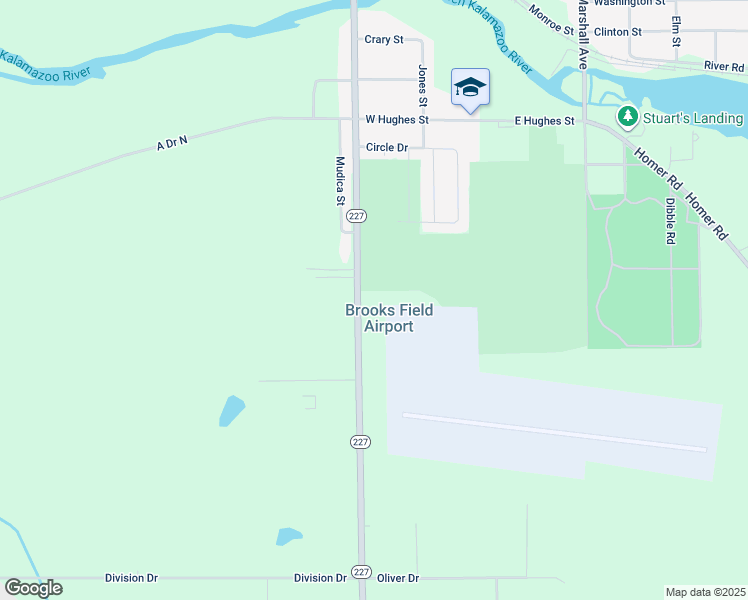 map of restaurants, bars, coffee shops, grocery stores, and more near 1231 South Kalamazoo Avenue in Marshall