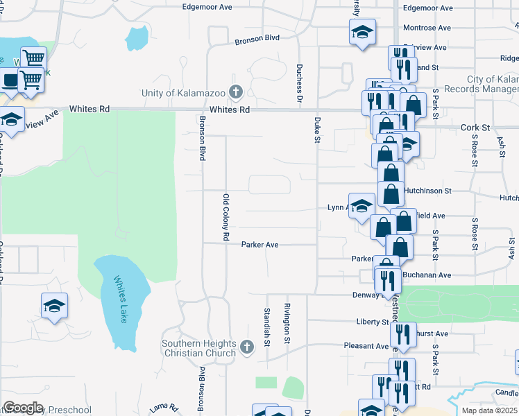 map of restaurants, bars, coffee shops, grocery stores, and more near 1011 Par 4 Road in Kalamazoo