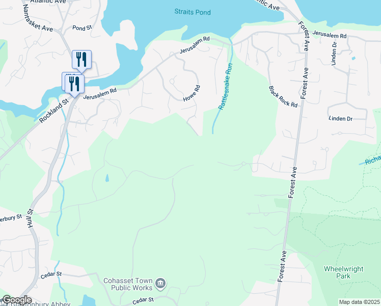 map of restaurants, bars, coffee shops, grocery stores, and more near 188 Lamberts Lane in Cohasset