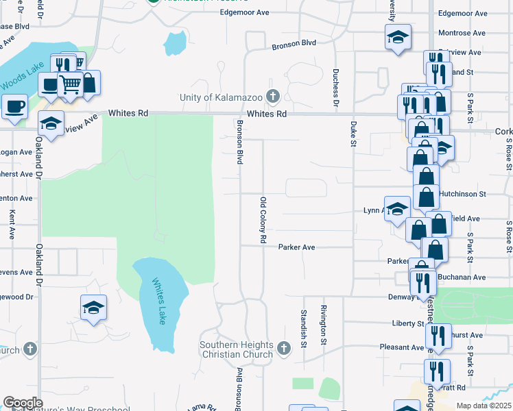 map of restaurants, bars, coffee shops, grocery stores, and more near 1231 Par 4 Road in Kalamazoo
