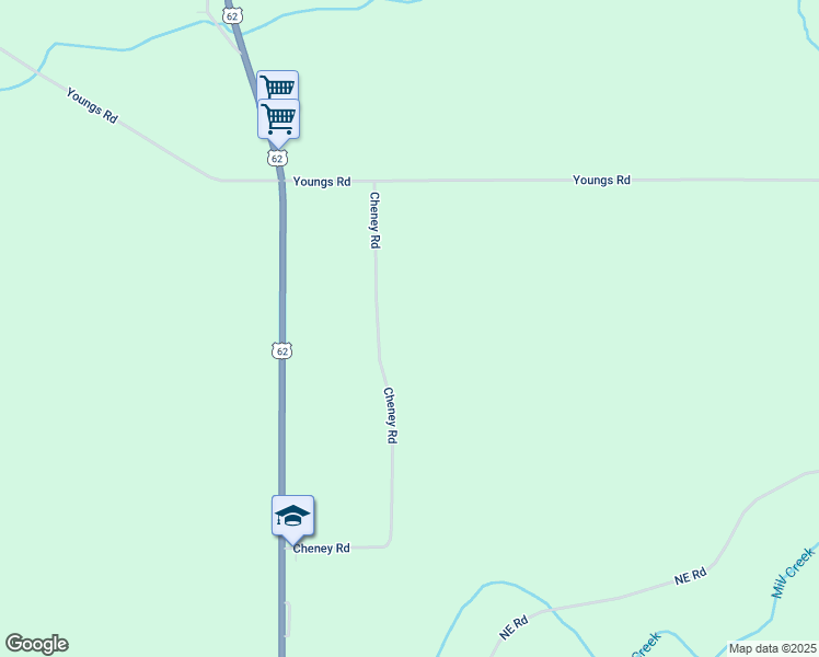 map of restaurants, bars, coffee shops, grocery stores, and more near 5785-5865 Cheney Road in Conewango Valley