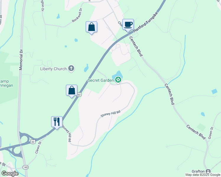 map of restaurants, bars, coffee shops, grocery stores, and more near 1 Pheasant Hill Drive in Shrewsbury