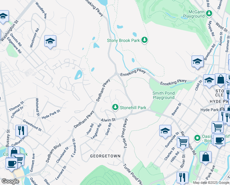map of restaurants, bars, coffee shops, grocery stores, and more near 4 Mansen Court in Boston