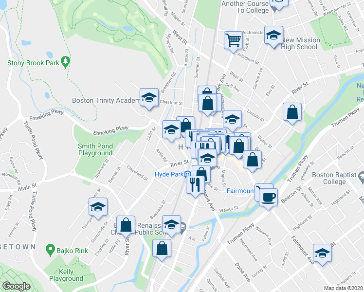 map of restaurants, bars, coffee shops, grocery stores, and more near 5a Summer Street in Boston