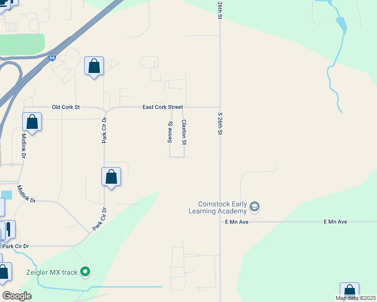 map of restaurants, bars, coffee shops, grocery stores, and more near 6569 Claxton Street in Kalamazoo
