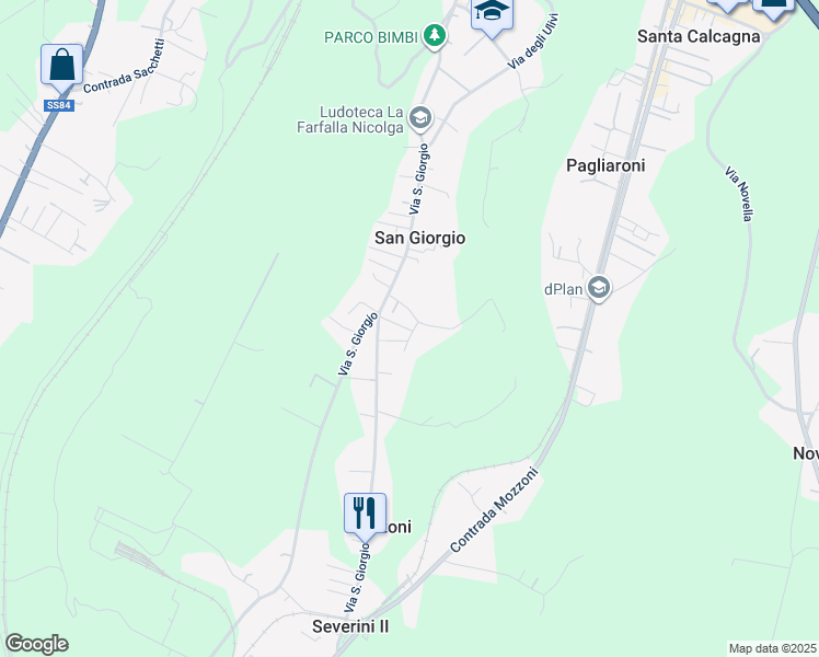 map of restaurants, bars, coffee shops, grocery stores, and more near 93 Via San Giorgio in Provincia di Chieti
