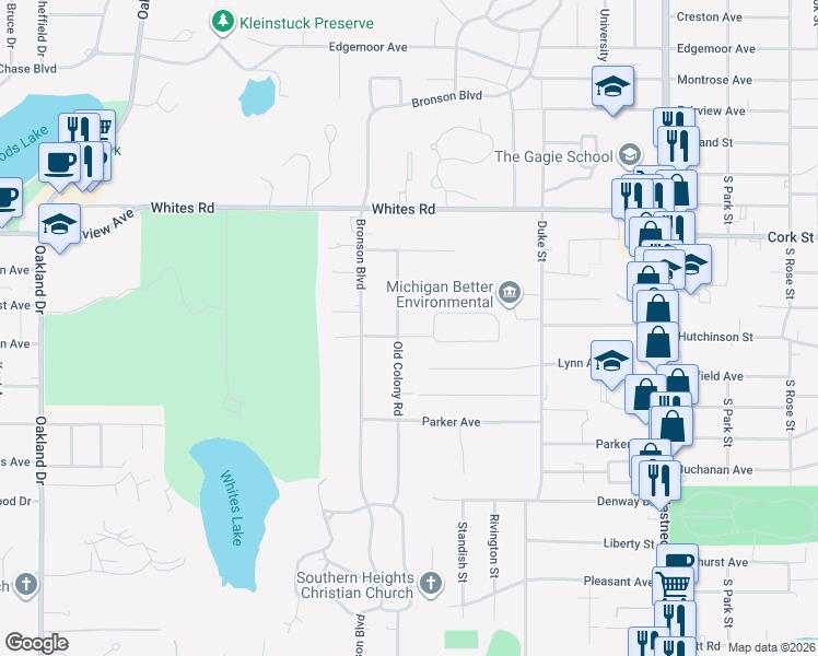 map of restaurants, bars, coffee shops, grocery stores, and more near 917 Par 4 Road in Kalamazoo