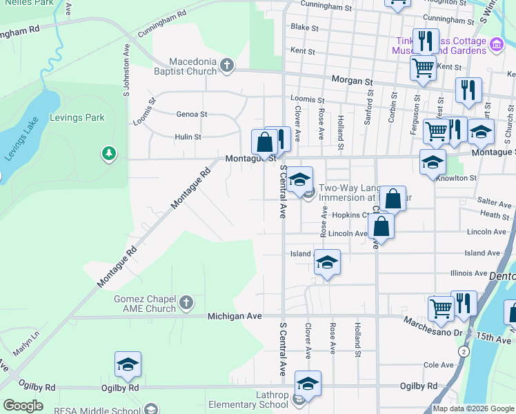 map of restaurants, bars, coffee shops, grocery stores, and more near 1529 Victoria Avenue in Rockford