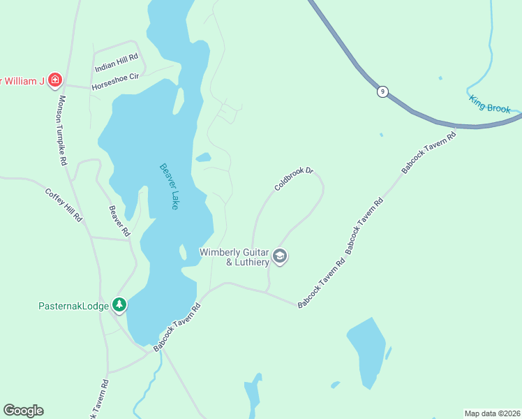map of restaurants, bars, coffee shops, grocery stores, and more near 1-59 Coldbrook Drive in Ware
