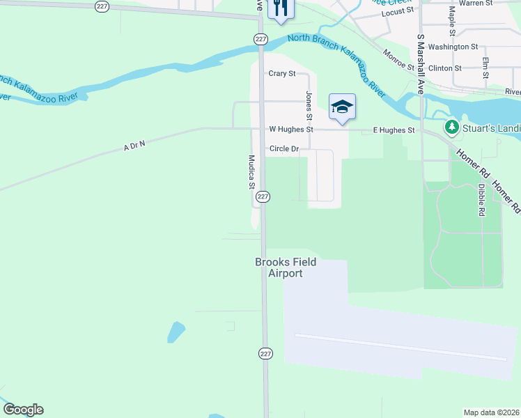 map of restaurants, bars, coffee shops, grocery stores, and more near 1106 Mudica Street in Marshall