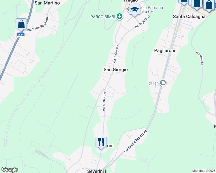 map of restaurants, bars, coffee shops, grocery stores, and more near 62 Via San Giorgio in San Giorgio