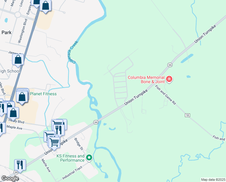 map of restaurants, bars, coffee shops, grocery stores, and more near 440 New York 66 in Hudson