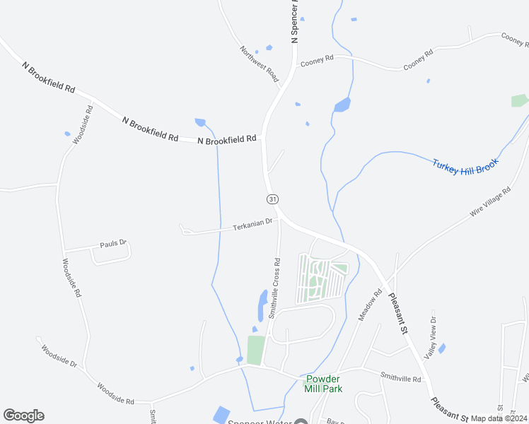 map of restaurants, bars, coffee shops, grocery stores, and more near 25 North Spencer Road in Spencer