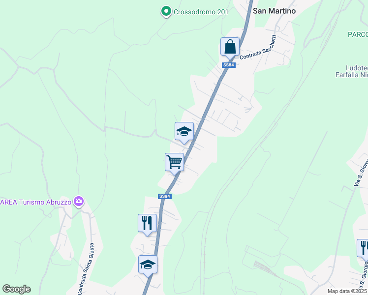 map of restaurants, bars, coffee shops, grocery stores, and more near 55 Frazione I Torre Sansone in Lanciano