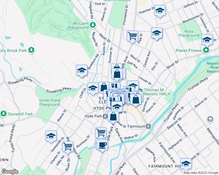 map of restaurants, bars, coffee shops, grocery stores, and more near 34 Summer Street in Boston