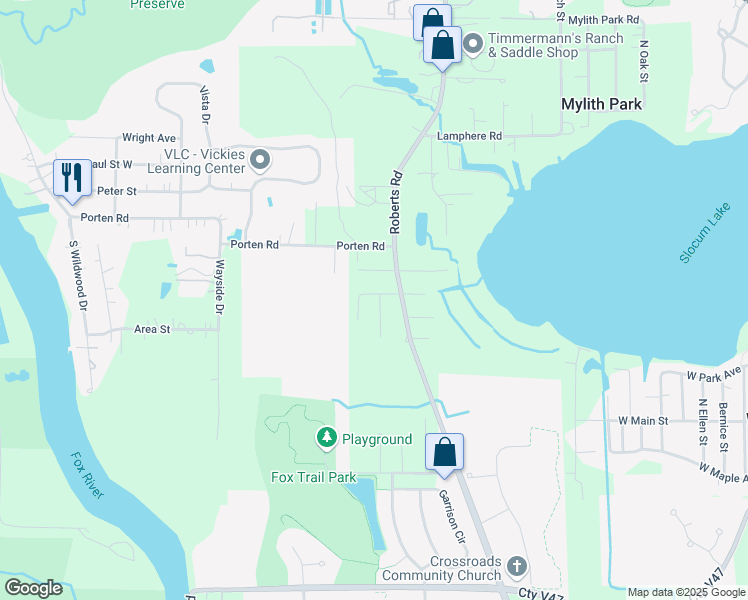 map of restaurants, bars, coffee shops, grocery stores, and more near 211 Maple Street in McHenry