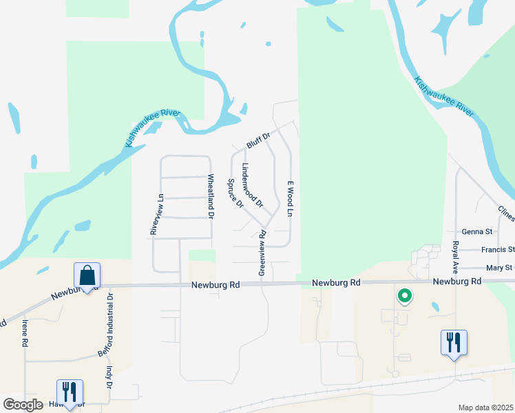 map of restaurants, bars, coffee shops, grocery stores, and more near 309 Lindenwood Drive in Belvidere