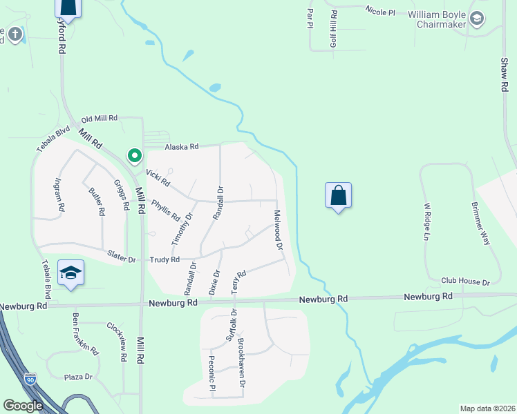 map of restaurants, bars, coffee shops, grocery stores, and more near 8617 Vicki Road in Rockford