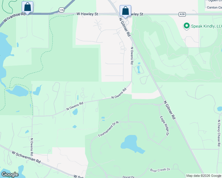 map of restaurants, bars, coffee shops, grocery stores, and more near 27802 North Owens Road in Mundelein