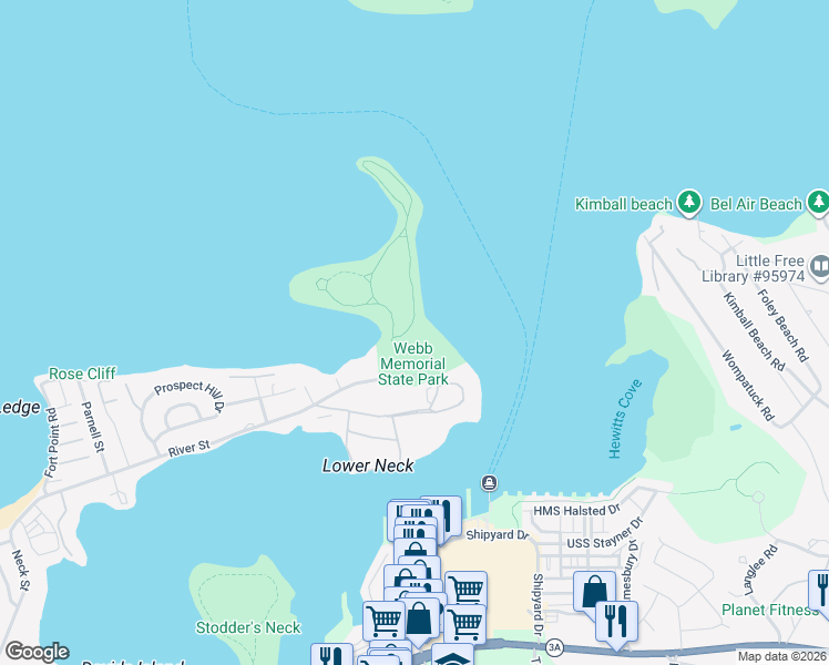 map of restaurants, bars, coffee shops, grocery stores, and more near 371 River Street in Weymouth